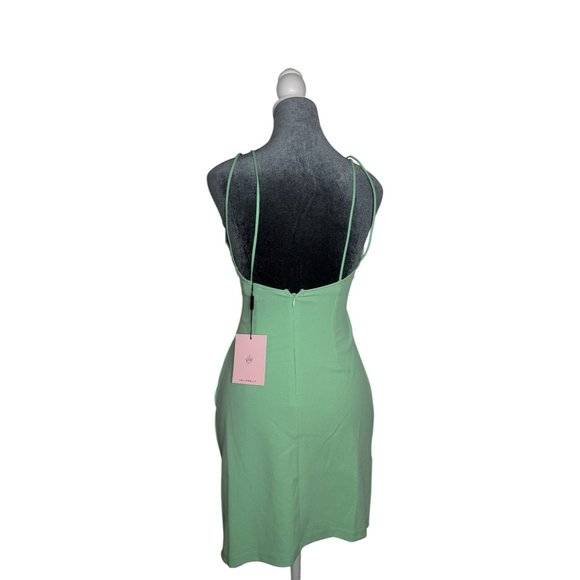 Hello Molly-Women's 4 Mint Green Sleeveless Bodycon Mini Dress NWT - Picture 6 of 6